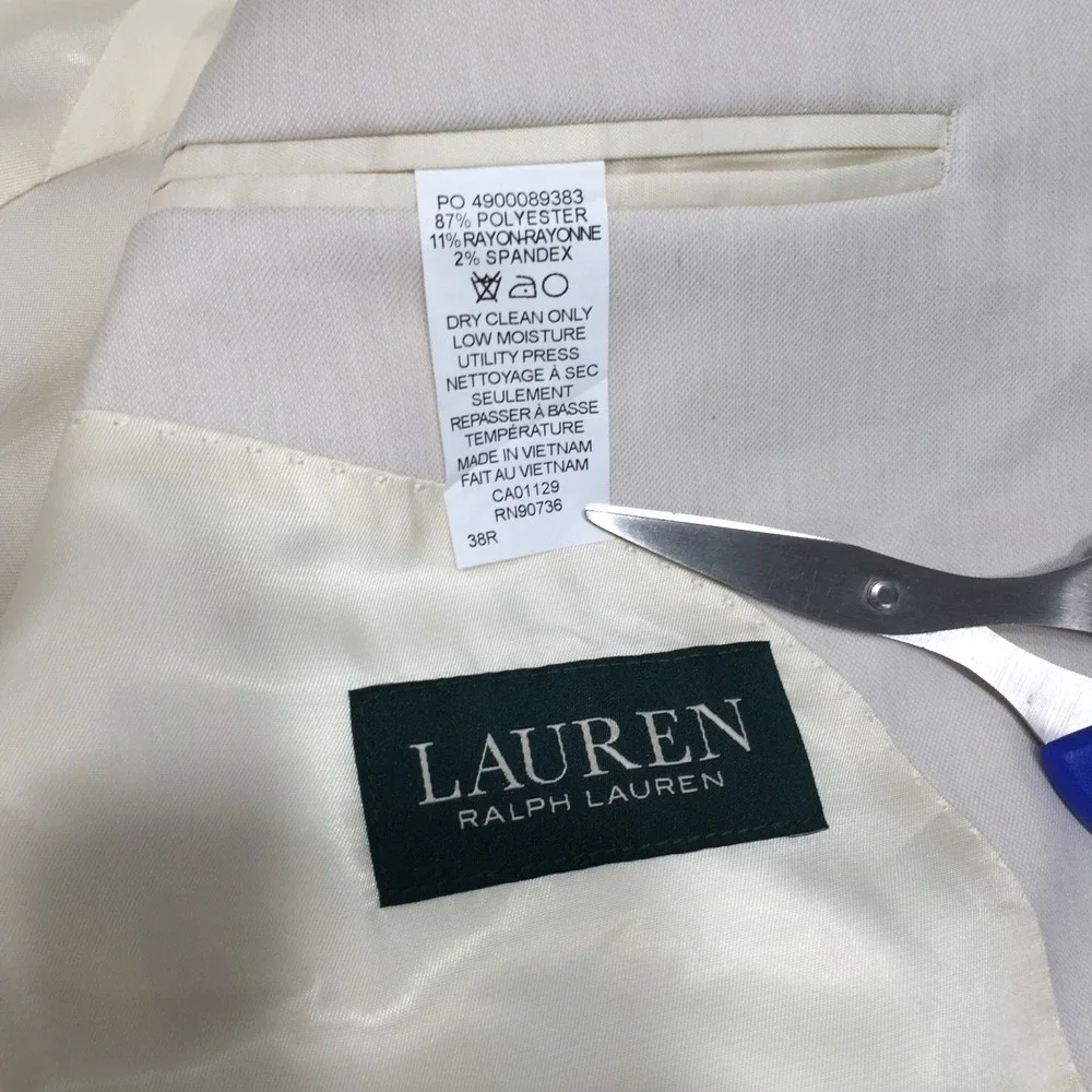 Lauren Ralph Lauren Mens Sport Coat Ultraflex Lexington 38REG Stone